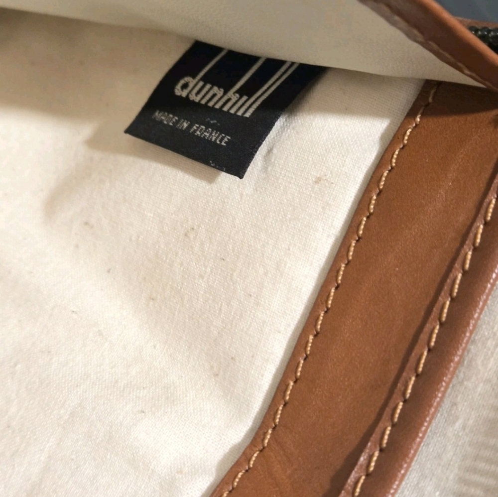 RARE Dunhill Vintage Green/Brown Canvas/Leather Portfolio Clutch (EUC) - Picture 14 of 15